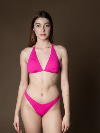 4GIVENESS Bikini triangolo e slip silky colourful Fuxia-arancio