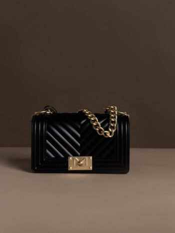 MARC ELLIS Borsa Flat S gomma Black off gold