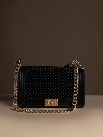 MARC ELLIS Borsa Flat M Ball gomma Black off gold