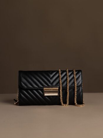 MARC ELLIS Pochette Cherie in pelle Black Gold