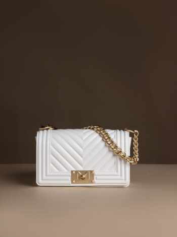 MARC ELLIS Borsa Flat S gomma white off gold